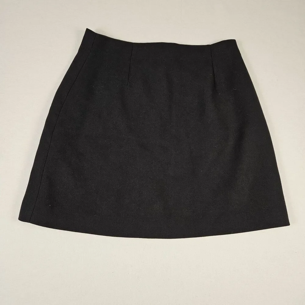 Kate Spade Mainline Colorblock Mini Skirt Size 10 Black A-Line Designer Clueless